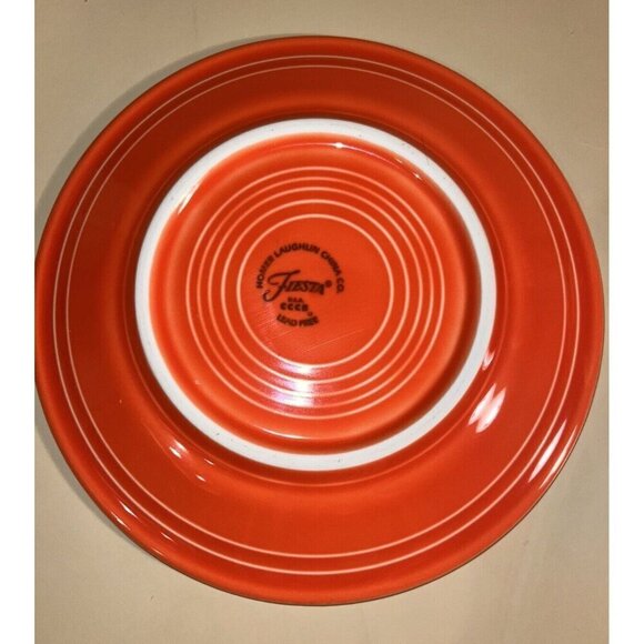 NEW Bright Rainbow 2 FIESTA WARE 7" Salad Bread Dessert Plates Orange & Red - Picture 4 of 10